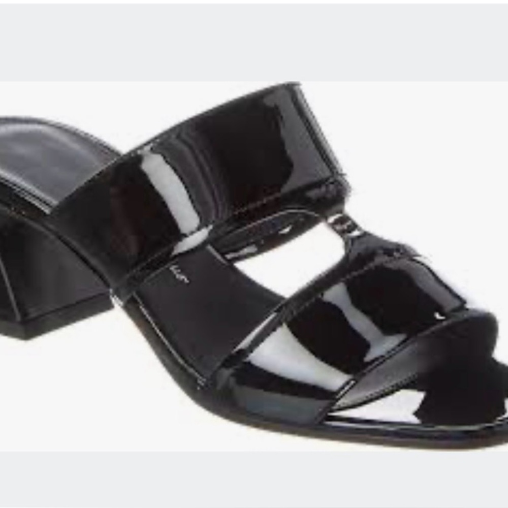 Ferragamo  Sleek Black Patent Leather Mules